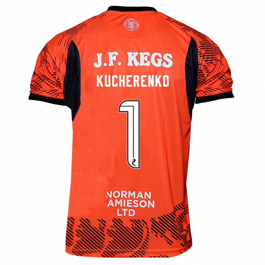 נשים Yevgeniy Kucherenko #1 שחור כתום חולצת שוער 2025/26 חולצה קצרה