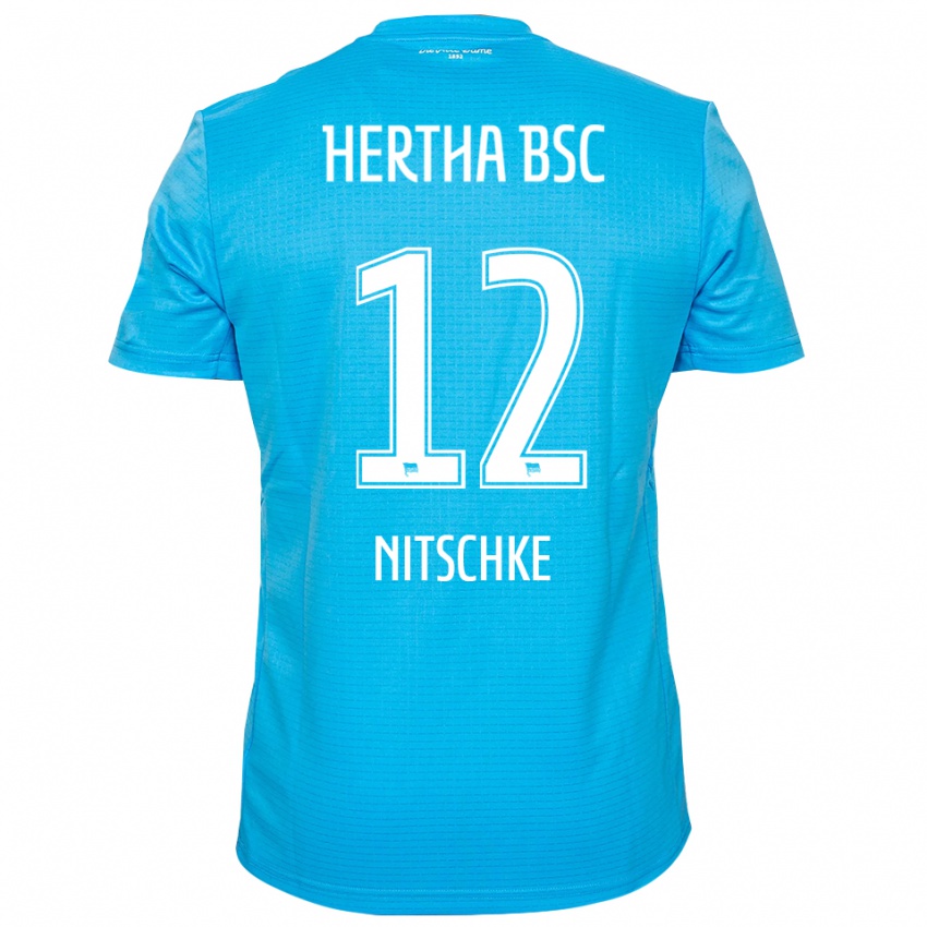 נשים Til Nitschke #12 כחול בהיר לבן חולצת שוער 2025/26 חולצה קצרה