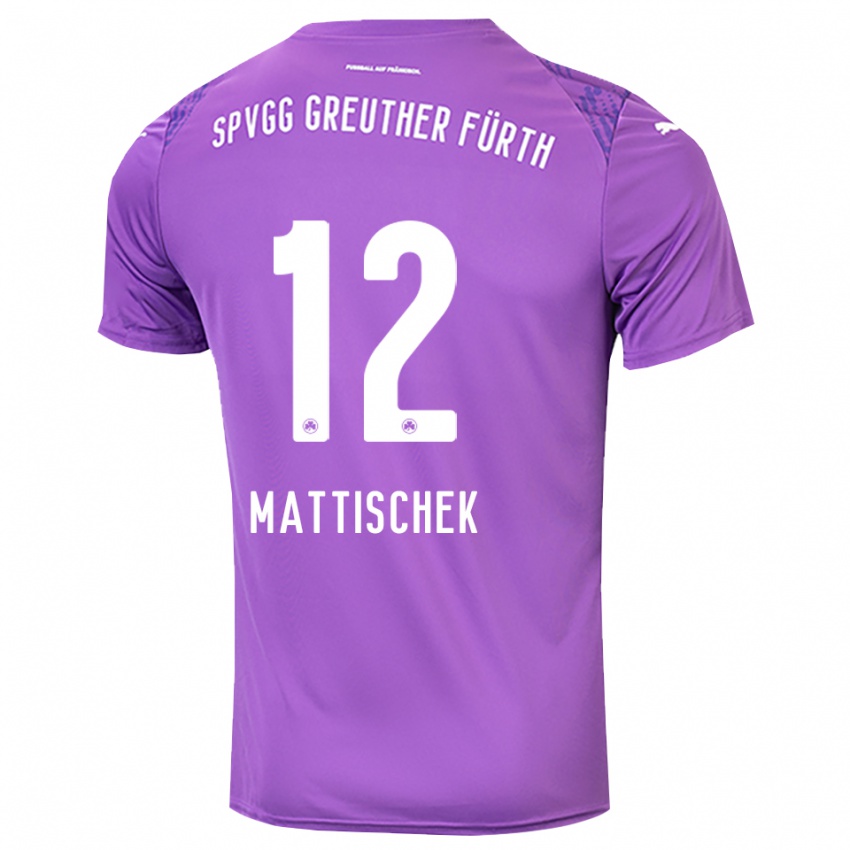 נשים Jakob Mattischek #12 סגול לבן חולצת שוער 2025/26 חולצה קצרה