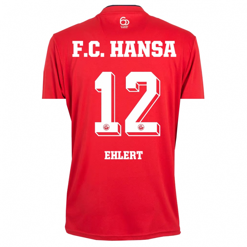 נשים יונס אהלרט #12 אדום לבן חולצת שוער 2025/26 חולצה קצרה
