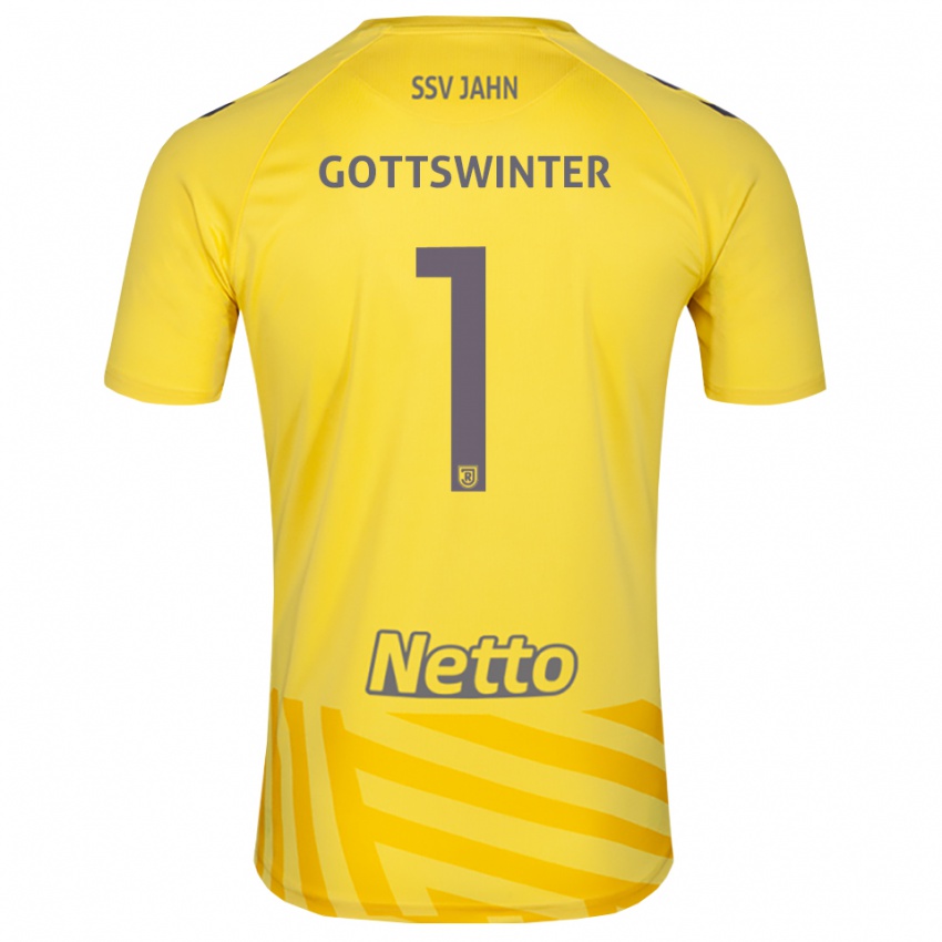 נשים Florian Gottswinter #1 אפור צהוב חולצת שוער 2025/26 חולצה קצרה