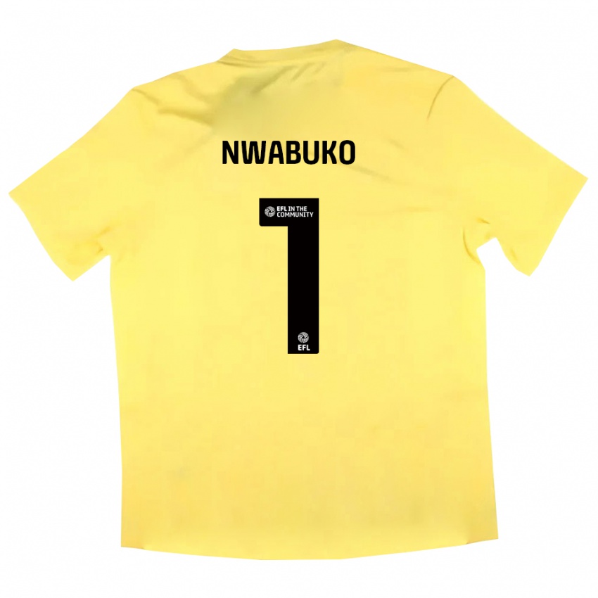 נשים Sam Nwabuko #1 שחור צהוב חולצת שוער 2025/26 חולצה קצרה