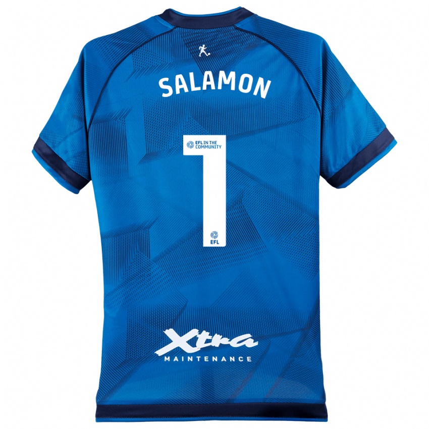 נשים מטאו סלומון #1 כחול לבן חולצת שוער 2025/26 חולצה קצרה