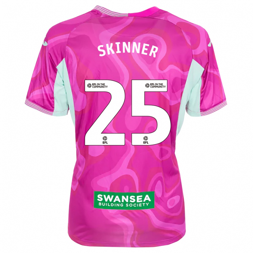 נשים קלייר סקינר #25 מגנטה לבן חולצת שוער 2025/26 חולצה קצרה