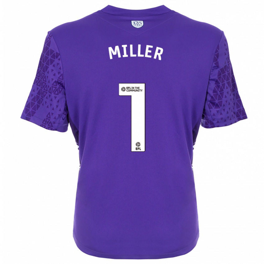 נשים Anna Miller #1 סגול לבן חולצת שוער 2025/26 חולצה קצרה