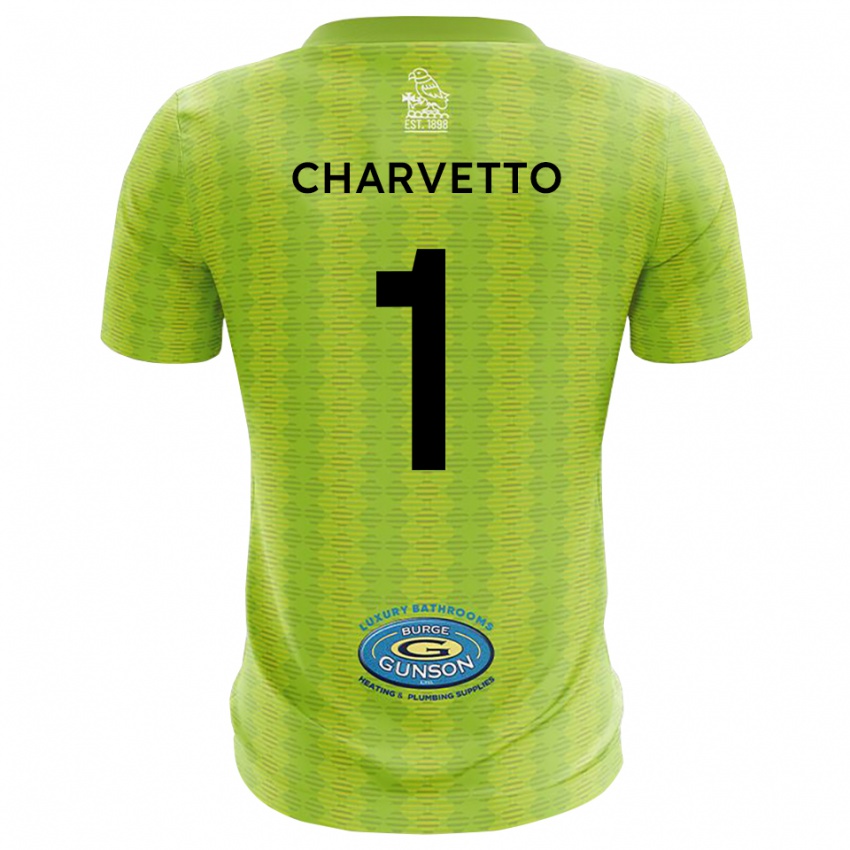 נשים Michael Charvetto #1 ירוק דשא חולצת שוער 2025/26 חולצה קצרה