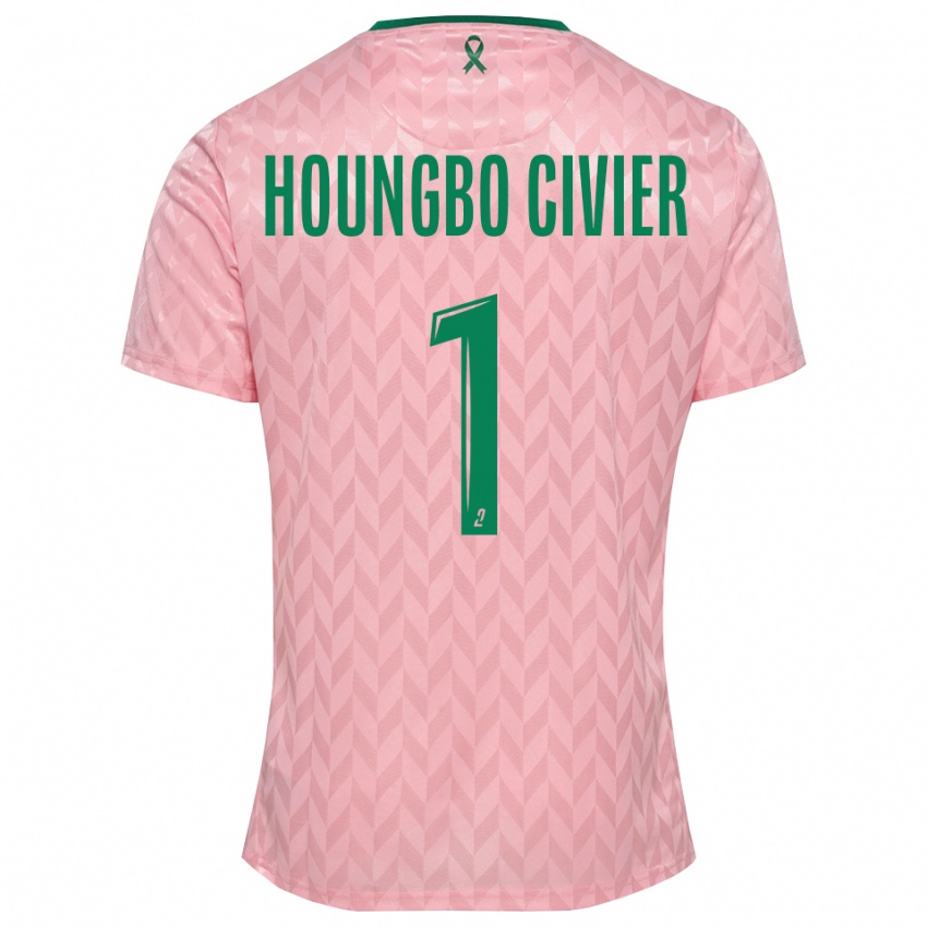 נשים Matéo Houngbo Civier #1 ירוק ורוד חולצת שוער 2025/26 חולצה קצרה