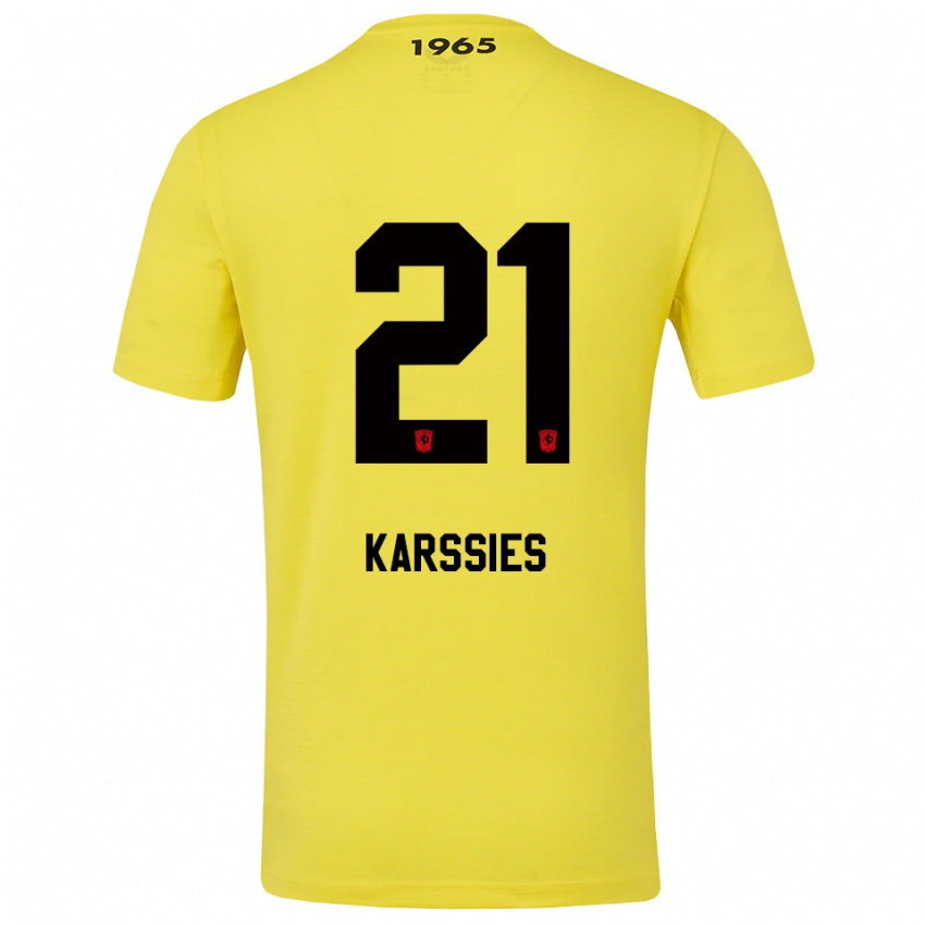 נשים סאם לוקה קרסי #21 צהוב שחור חולצת שוער 2025/26 חולצה קצרה