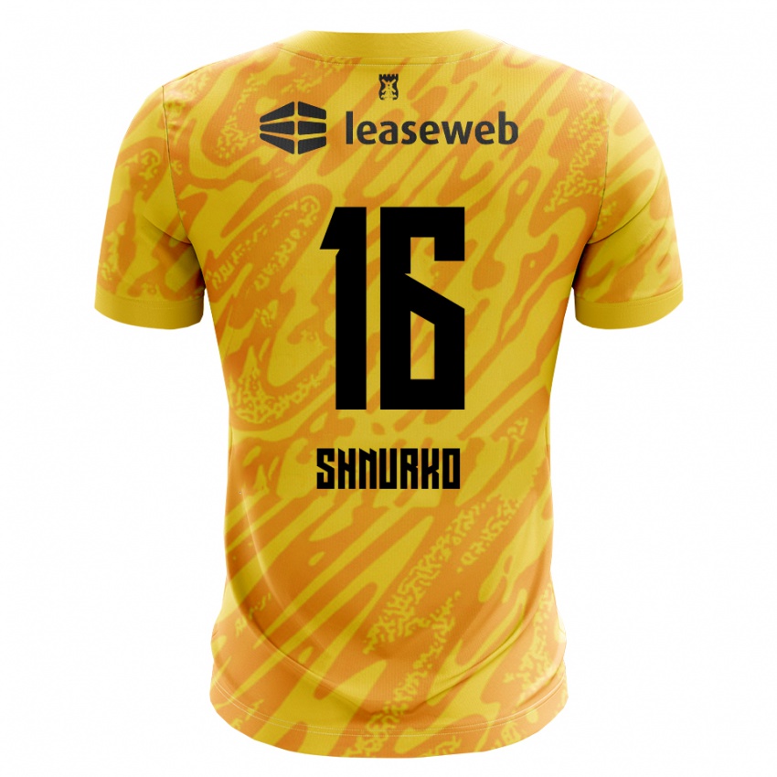 נשים Danylo Shnurko #16 כתום צהוב שחור חולצת שוער 2025/26 חולצה קצרה