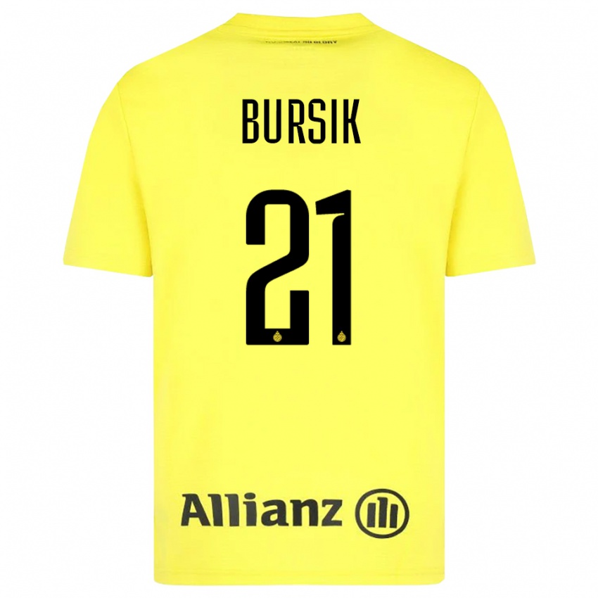 נשים ג'וזף בורסיק #21 צהוב שחור חולצת שוער 2025/26 חולצה קצרה