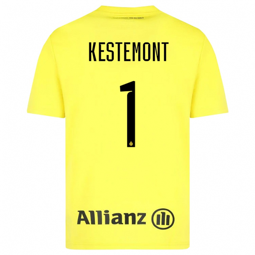 נשים Thibeau Kestemont #1 צהוב שחור חולצת שוער 2025/26 חולצה קצרה