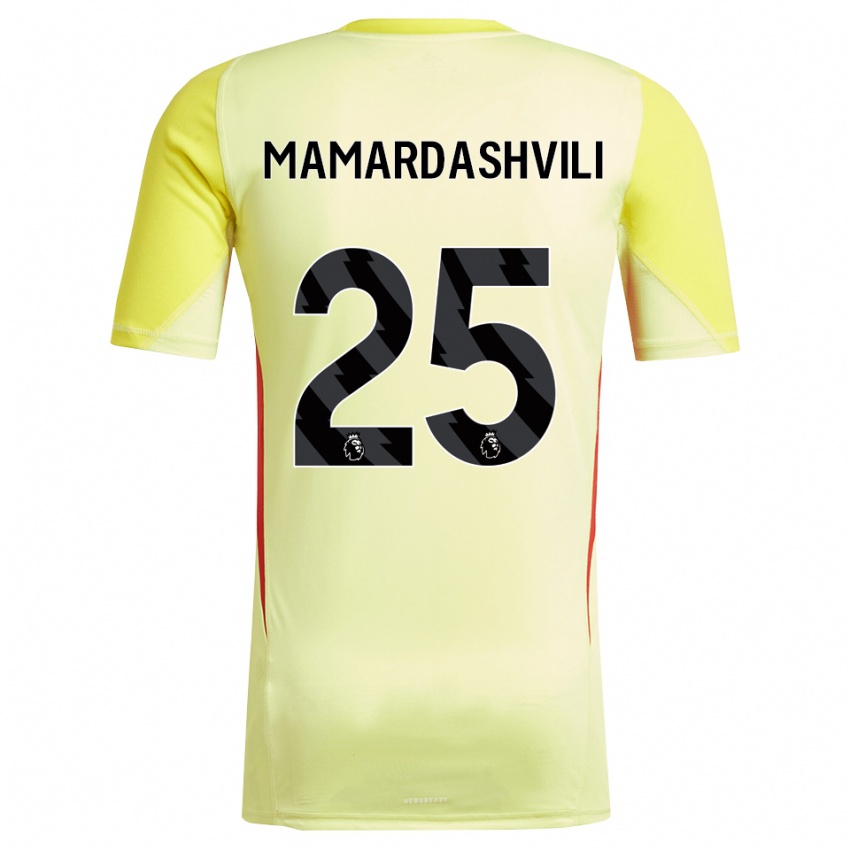 נשים גיורגי ממרדשווילי #25 צהוב אדום חולצת שוער 2025/26 חולצה קצרה