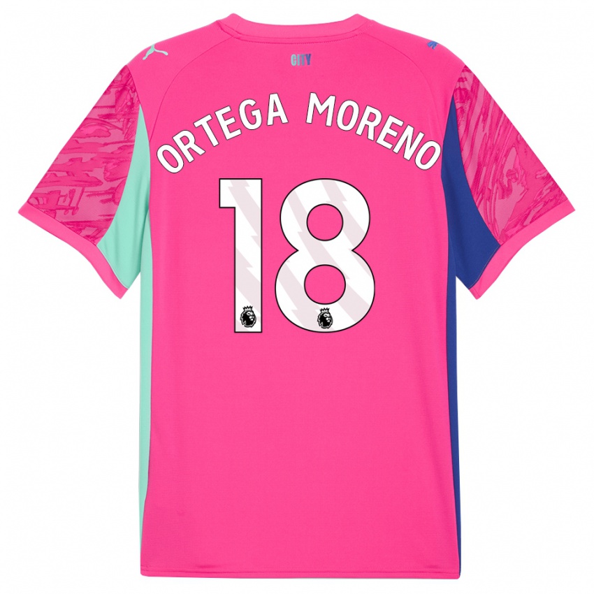 נשים שטפן אורטגה #18 ורד ורוד חולצת שוער 2025/26 חולצה קצרה