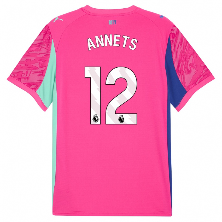 נשים Eve Annets #12 ורד ורוד חולצת שוער 2025/26 חולצה קצרה