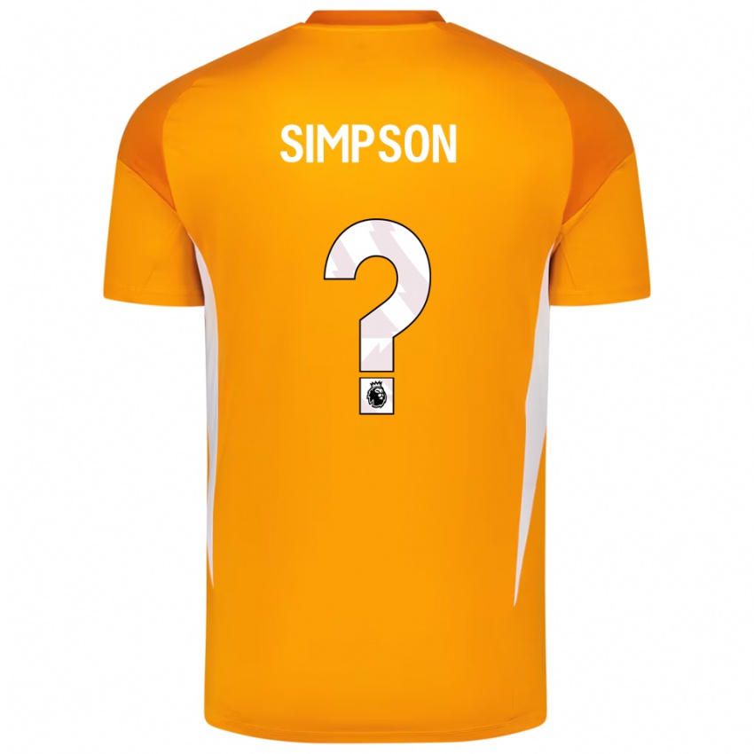 נשים קארי סימפסון #0 כתום לבן חולצת שוער 2025/26 חולצה קצרה