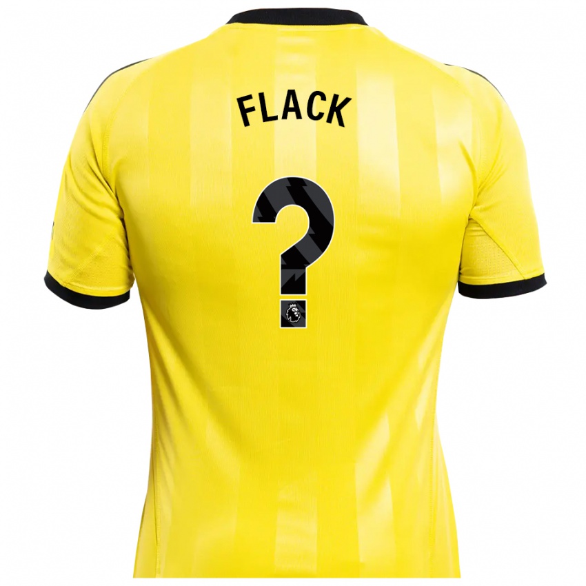 נשים Lucas Flack #0 צהוב שחור חולצת שוער 2025/26 חולצה קצרה