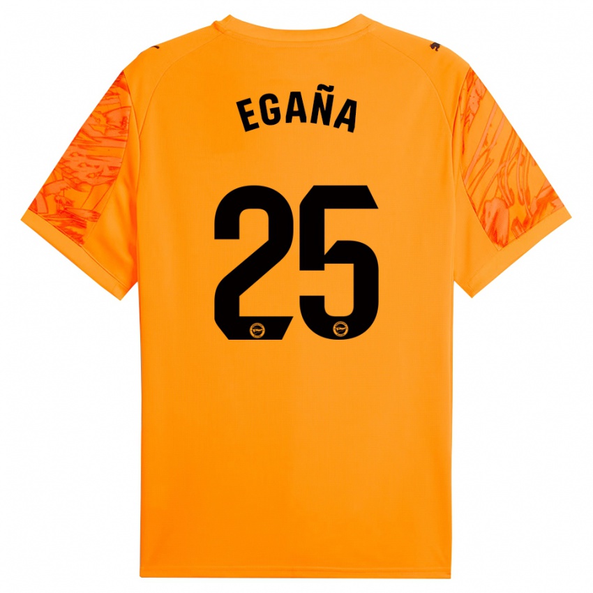 נשים Eider Egaña #25 כתום שחור חולצת שוער 2025/26 חולצה קצרה