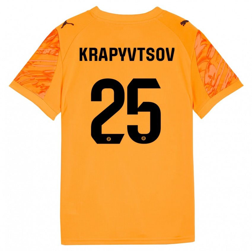 נשים Vladyslav Krapyvtsov #25 כתום שחור חולצת שוער 2025/26 חולצה קצרה