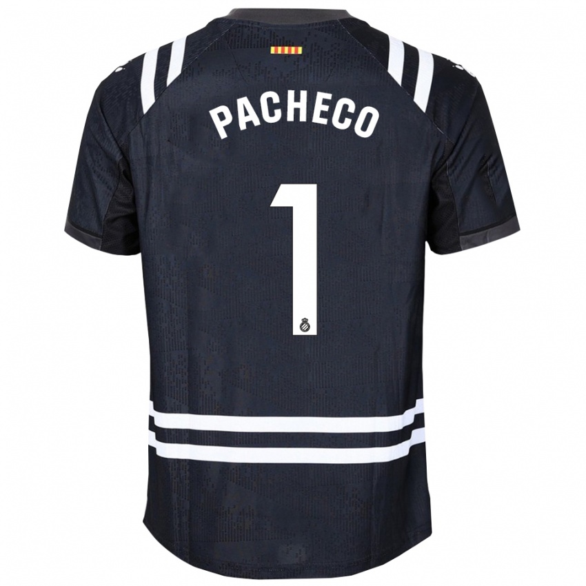 נשים אלברו פאצ'קו #1 שחור לבן חולצת שוער 2025/26 חולצה קצרה