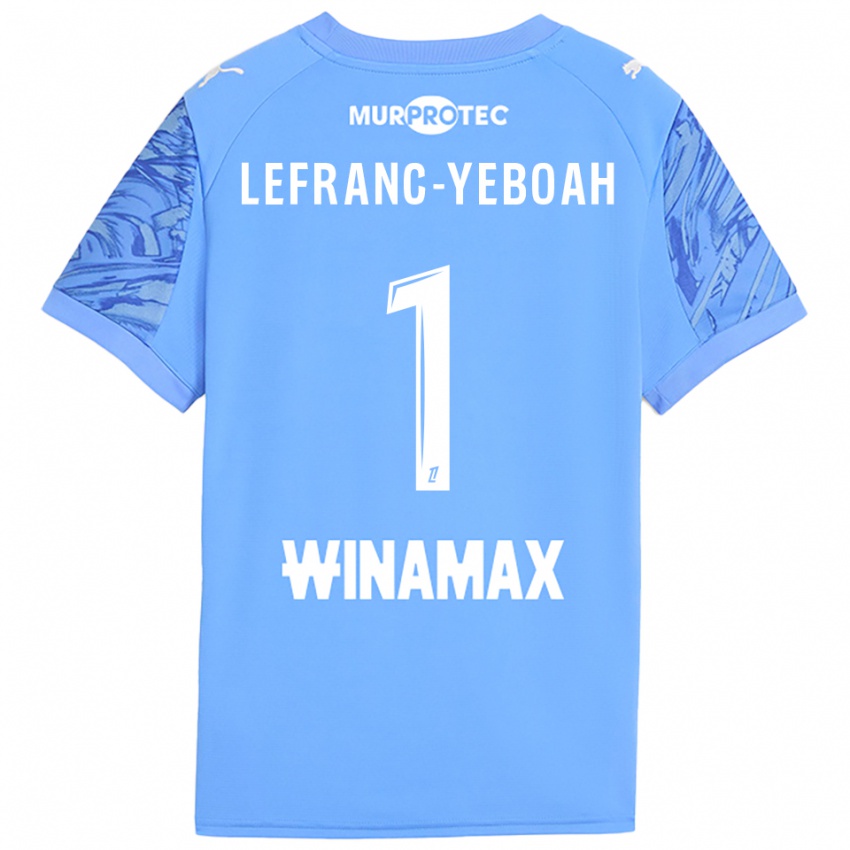 נשים דייבי לפרנץ-יבואה #1 כחול בהיר לבן חולצת שוער 2025/26 חולצה קצרה