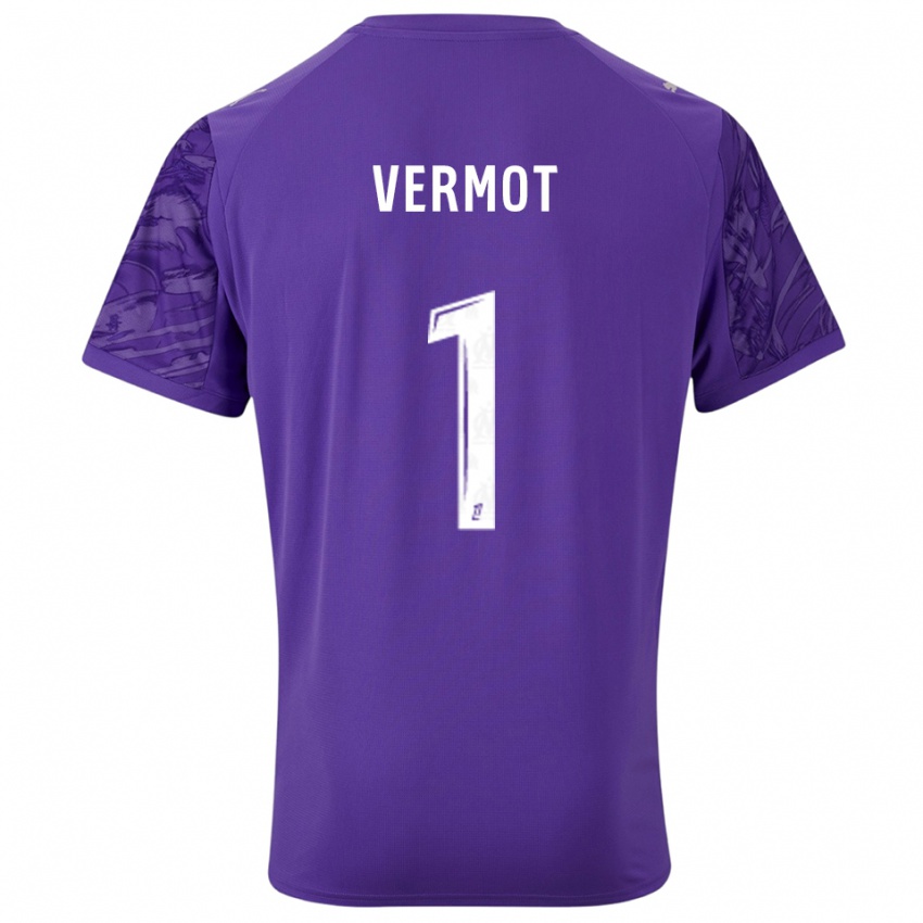 נשים תיאו ורמו #1 סגול לבן חולצת שוער 2025/26 חולצה קצרה