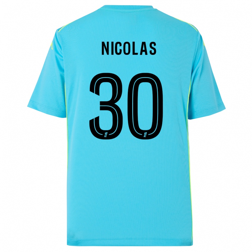 נשים Lina-Lou Nicolas #30 כחול שמיים שחור חולצת שוער 2025/26 חולצה קצרה