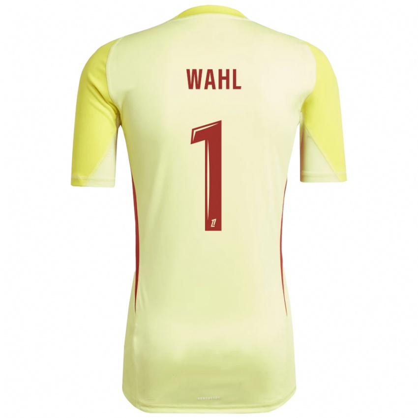 נשים מאנון ואהל #1 צהוב אדום בהיר חולצת שוער 2025/26 חולצה קצרה