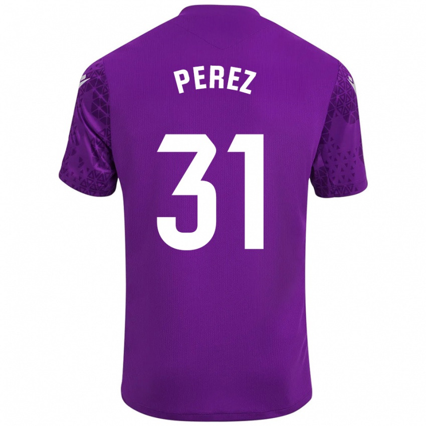 נשים אנחל פרז #31 סגול כהה לבן חולצת שוער 2025/26 חולצה קצרה