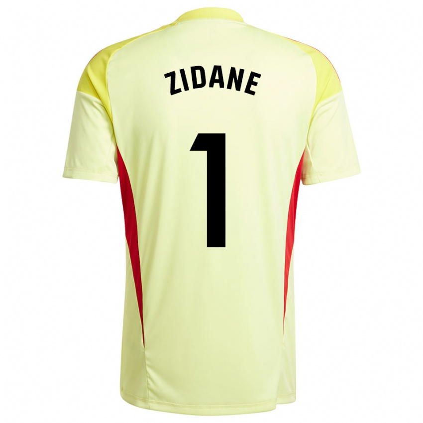 נשים לוקה זידאן #1 צהוב בהיר שחור חולצת שוער 2025/26 חולצה קצרה