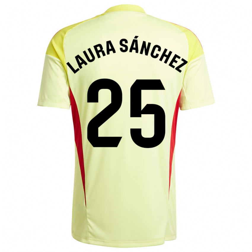 נשים לאורה סאנצ׳ס קומוניאס #25 צהוב בהיר שחור חולצת שוער 2025/26 חולצה קצרה
