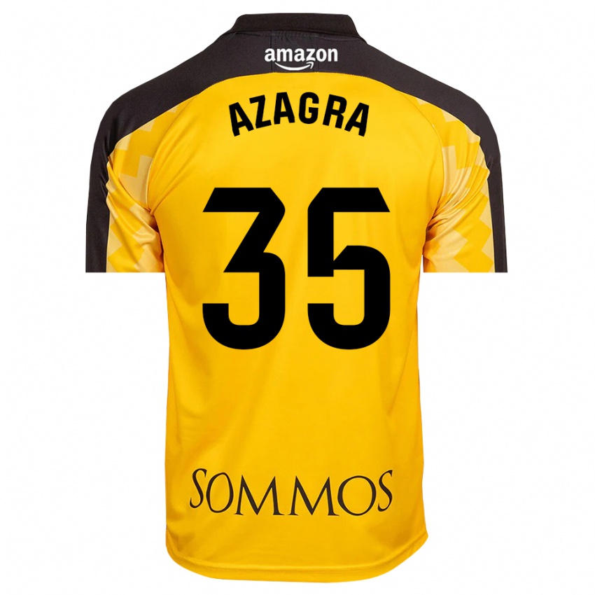 נשים Nico Azagra #35 צהוב שחור חולצת שוער 2025/26 חולצה קצרה