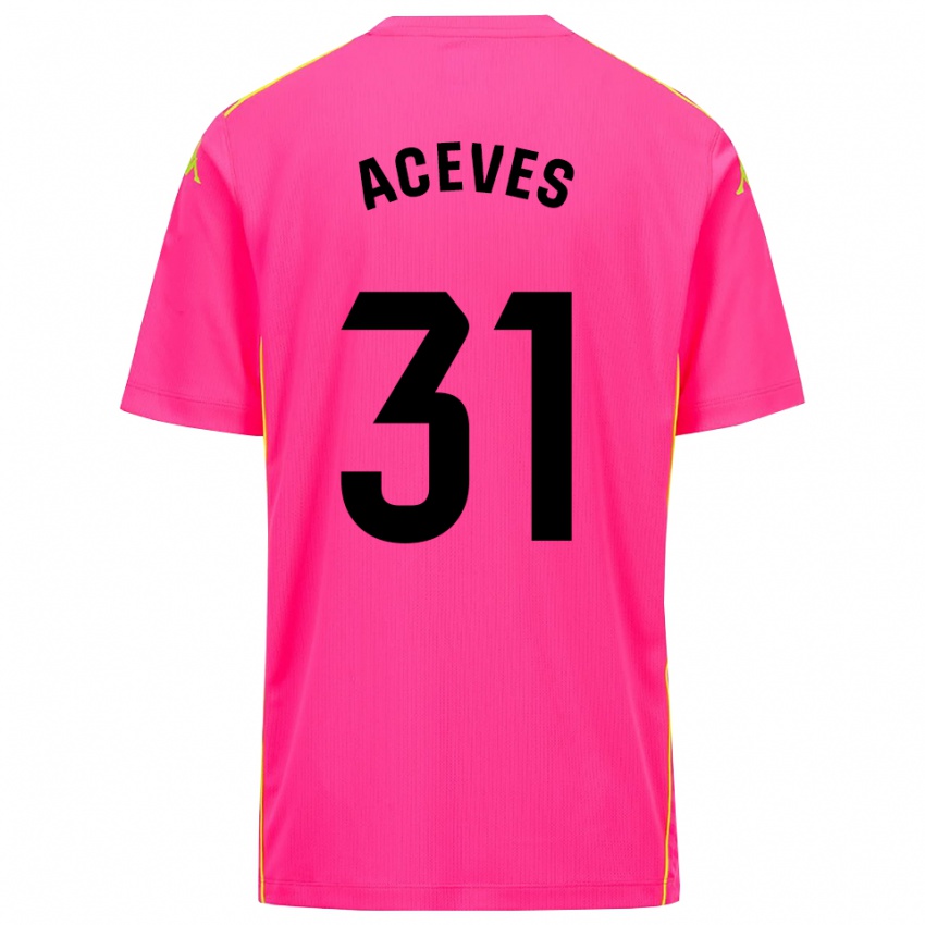 נשים אלברו אסבס #31 ורוד עמוק שחור חולצת שוער 2025/26 חולצה קצרה