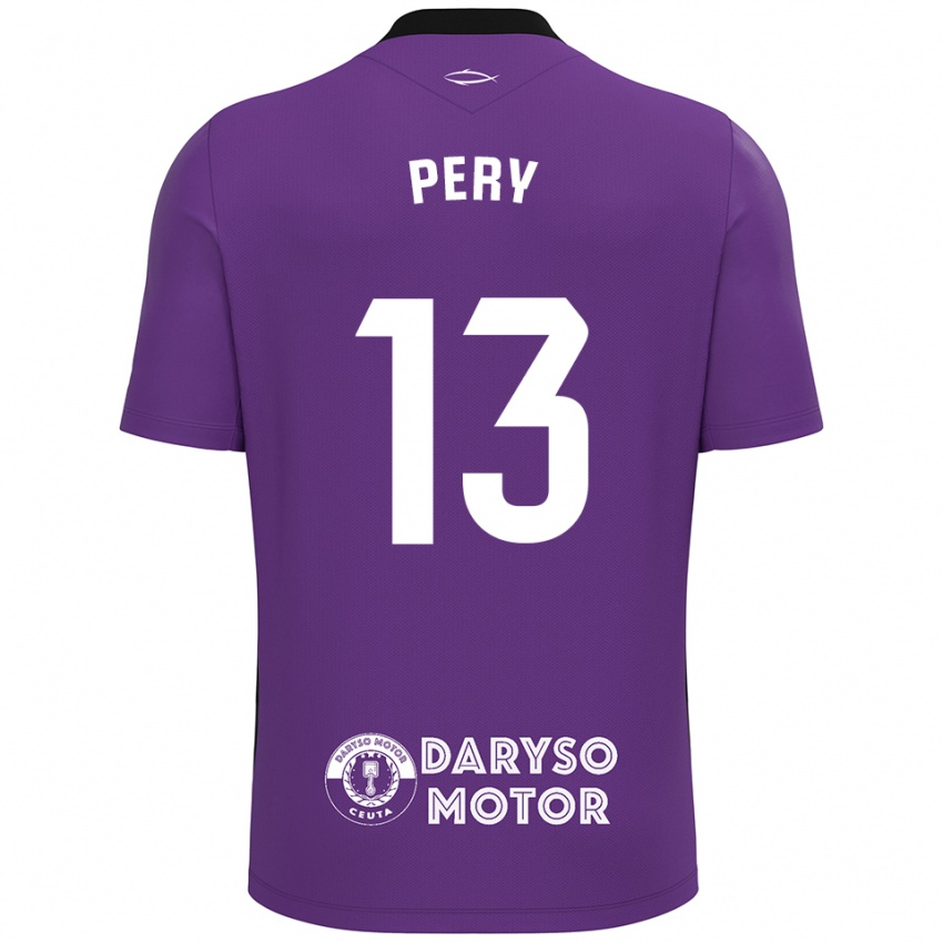 נשים Pery #13 סגול לבן חולצת שוער 2025/26 חולצה קצרה