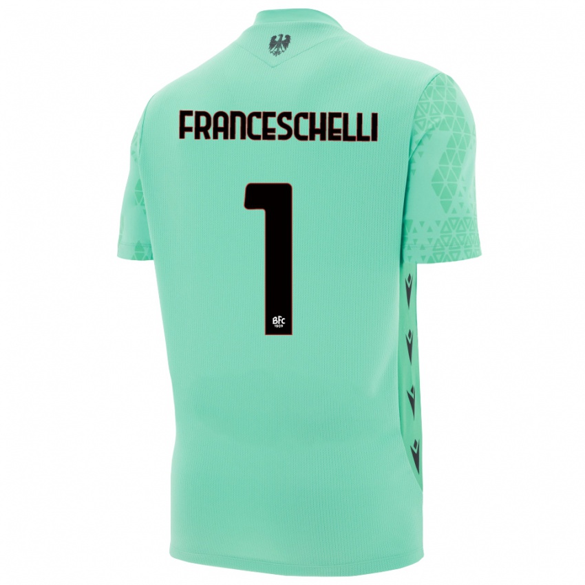 נשים Matteo Franceschelli #1 כחול מנטה שחור חולצת שוער 2025/26 חולצה קצרה