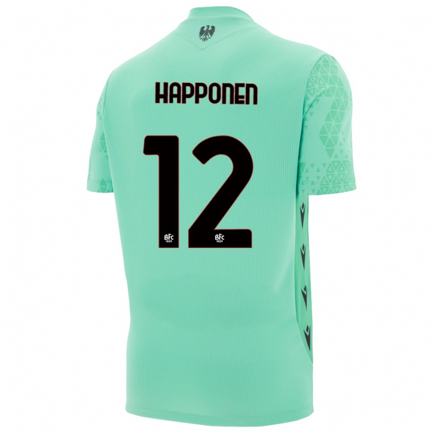 נשים Ukko Happonen #12 כחול מנטה שחור חולצת שוער 2025/26 חולצה קצרה