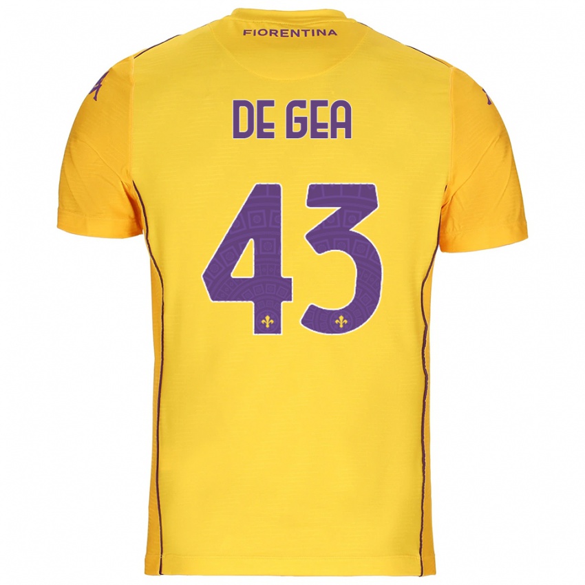 נשים דויד דה חאה #43 כתום צהוב סגול חולצת שוער 2025/26 חולצה קצרה