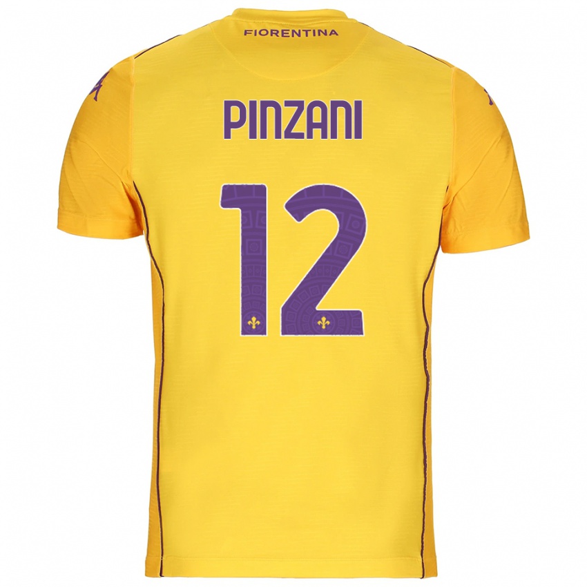 נשים Lorenzo Pinzani #12 כתום צהוב סגול חולצת שוער 2025/26 חולצה קצרה