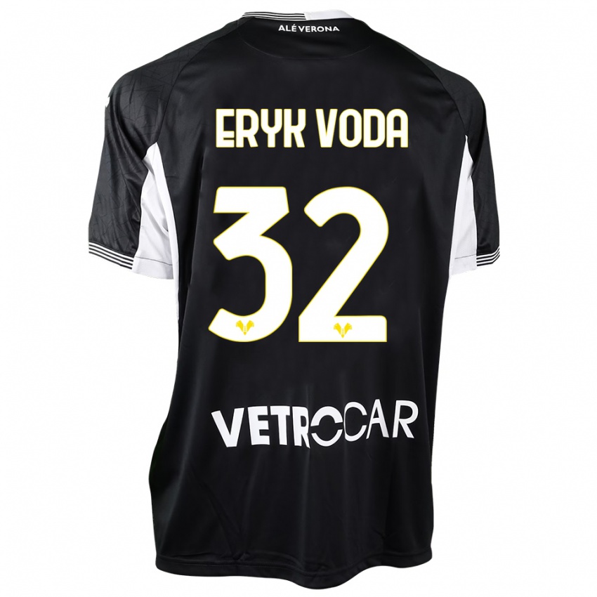 נשים Eryk Vodă #32 שחור לבן חולצת שוער 2025/26 חולצה קצרה