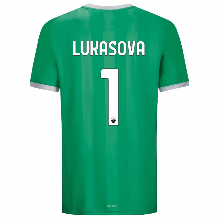 נשים Olivie Lukášová #1 ירוק לבן חולצת שוער 2025/26 חולצה קצרה