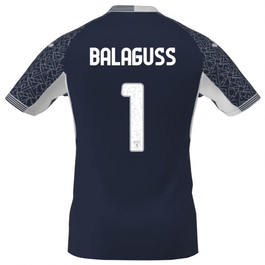 נשים Nils Balaguss #1 כחול שחור לבן חולצת שוער 2025/26 חולצה קצרה