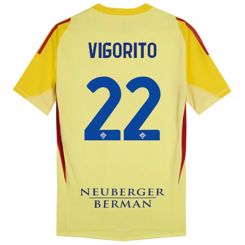 נשים מאורו ויגוריטו #22 צהוב בהיר שחור חולצת שוער 2025/26 חולצה קצרה