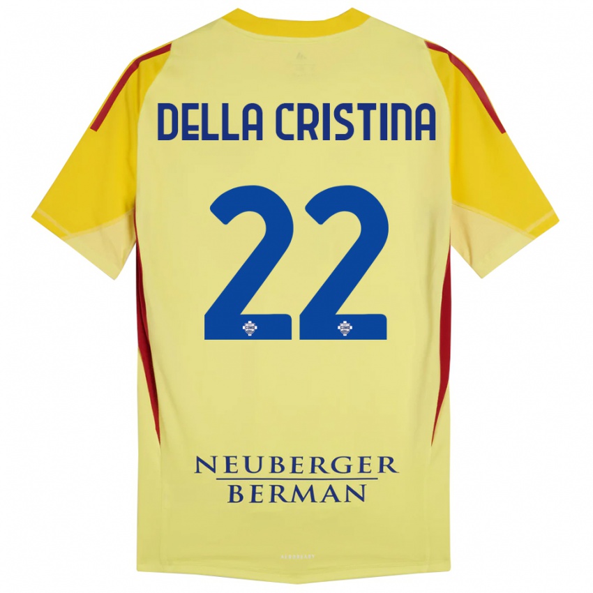 נשים Stefano Della Cristina #22 צהוב בהיר שחור חולצת שוער 2025/26 חולצה קצרה