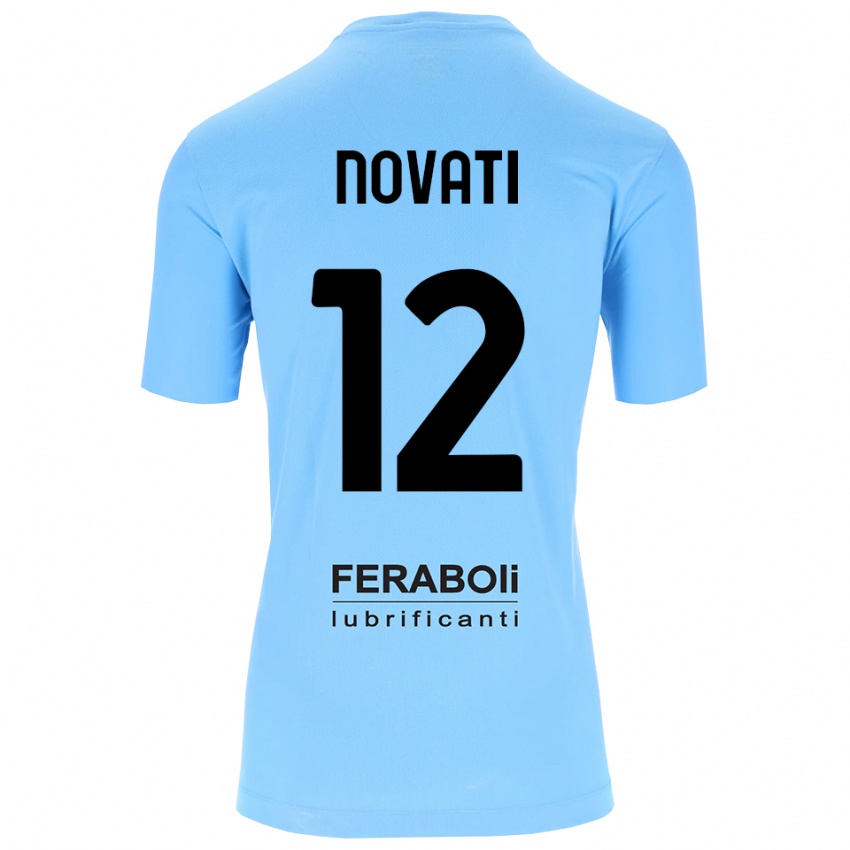 נשים Lorenzo Novati #12 שחור תכלת חולצת שוער 2025/26 חולצה קצרה