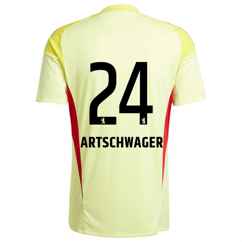 נשים Finn Artschwager #24 צהוב בהיר שחור חולצת שוער 2025/26 חולצה קצרה