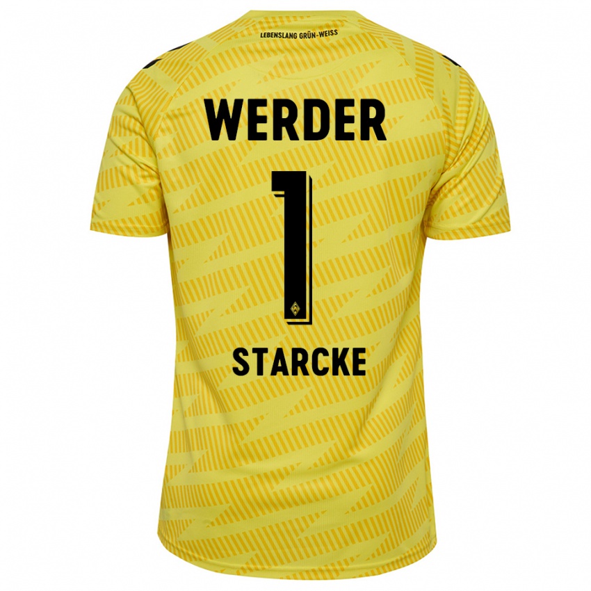 נשים בנט סטארקה #1 שחור צהוב חולצת שוער 2025/26 חולצה קצרה