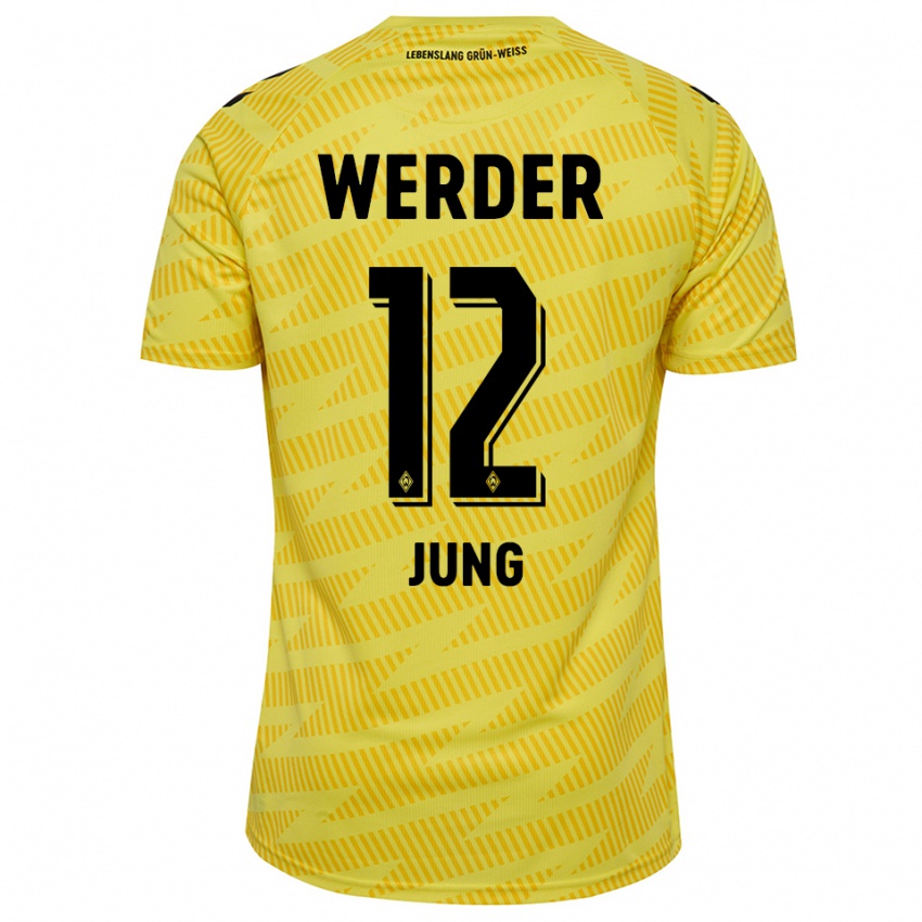 נשים Hugo Jung #12 שחור צהוב חולצת שוער 2025/26 חולצה קצרה