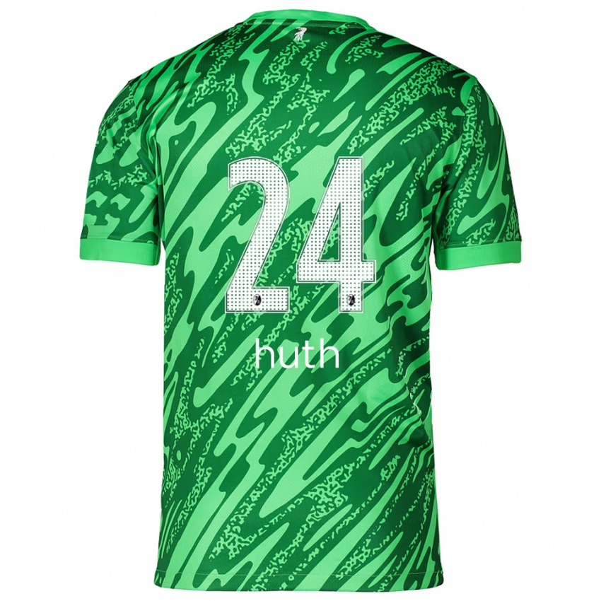 נשים יאניק הות #24 ירוק לבן חולצת שוער 2025/26 חולצה קצרה