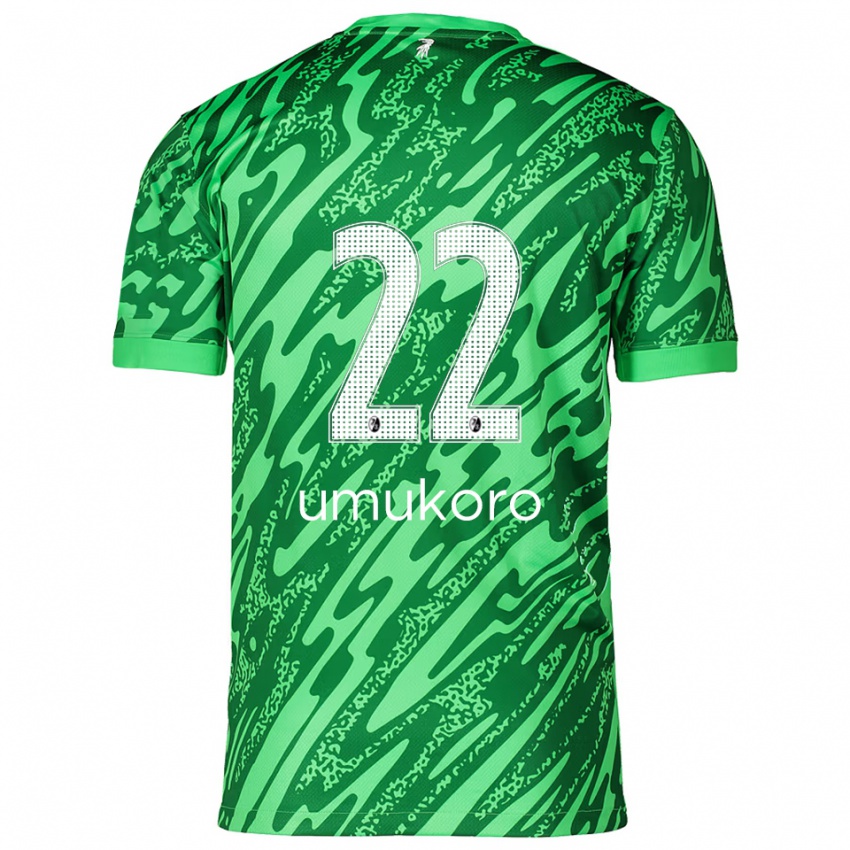 נשים Jayden Umukoro #22 ירוק לבן חולצת שוער 2025/26 חולצה קצרה