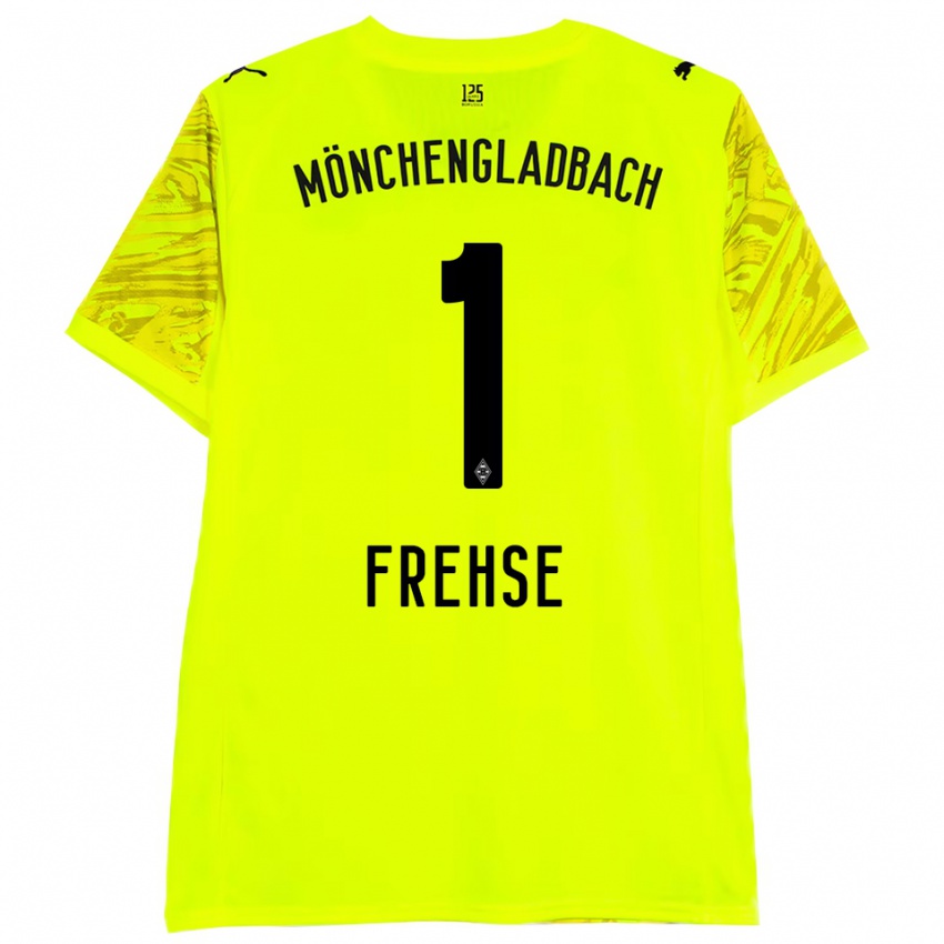 נשים ג׳יל פרזה #1 שחור צהוב חולצת שוער 2025/26 חולצה קצרה