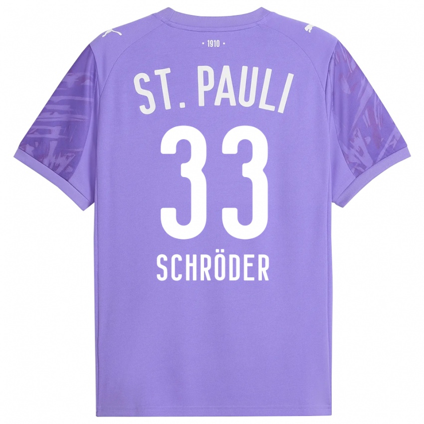 נשים Lennard Schröder #33 שחור סגול בינוני חולצת שוער 2025/26 חולצה קצרה